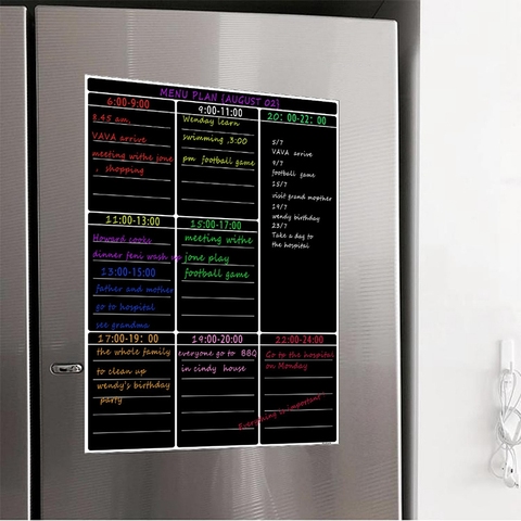 A3 magnétique effaçable à sec tableau blanc feuille cuisine réfrigérateur hebdomadaire tableau blanc calendrier utile Menu planification liste d'épicerie ► Photo 1/6