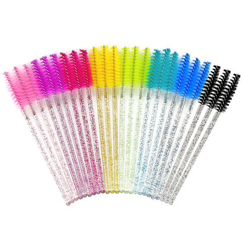 Brosses à cils jetables, outils d'extension de cils, brosse à sourcils, baguettes de Mascara, bobine applicateur, cosmétique, 50 pièces ► Photo 1/6