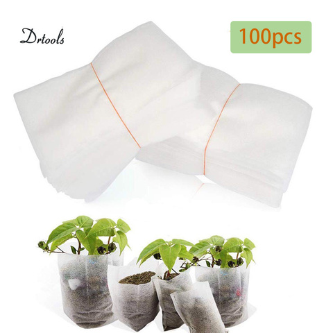 100 pcs/paquet fournitures de jardin Protection de l'environnement 8*10 cm Pots de pépinière semis sacs de levage tissus plantation de jardin GT015 ► Photo 1/6