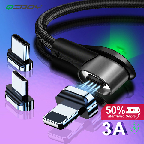 Câble Micro USB/type-c magnétique pour recharge rapide, cordon de chargeur usb-c avec adaptateur, compatible avec Samsung A50/iPhone 11 Pro ► Photo 1/6