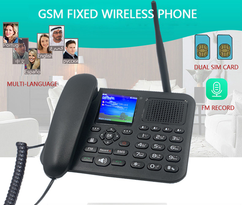 Téléphones sans fil multi-langues avec LCD coloré GSM carte SIM 2G 3G 4G téléphone fixe sans fil téléphone de bureau pour la maison de bureau ► Photo 1/5