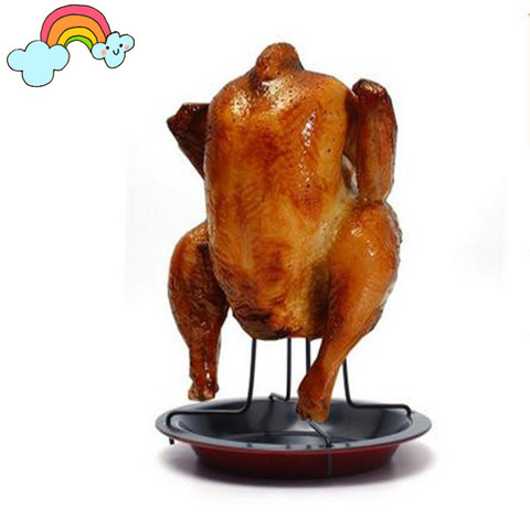 Support vertical pour rôtir le poulet, en acier inoxydable, avec bol, outils de cuisson antiadhésifs, poêle à pâtisserie, Barbecue, accessoires de BBQ ► Photo 1/5