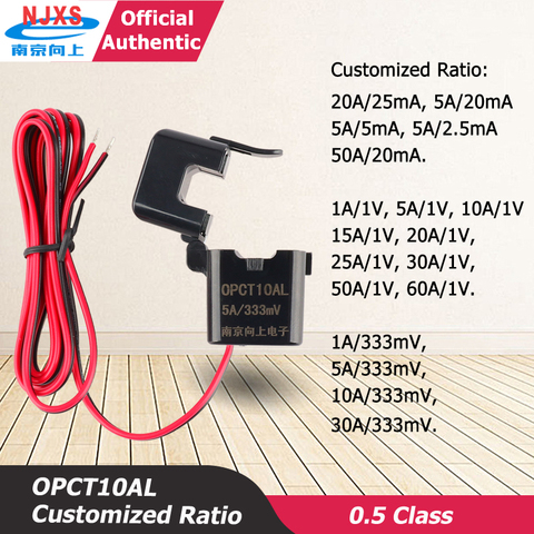 Pince de transformateur de courant à noyau fendu Miniature OPCT10AL 1A/1V 5A/1V 10A/1V 30A/1V 60A/1V Ferrite, capteur de courant ► Photo 1/6