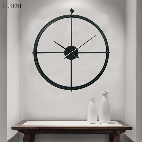 Horloge murale en métal noir or 24 pouces, décoration Simple et créative moderne pour la maison, horloge en fer ► Photo 1/6