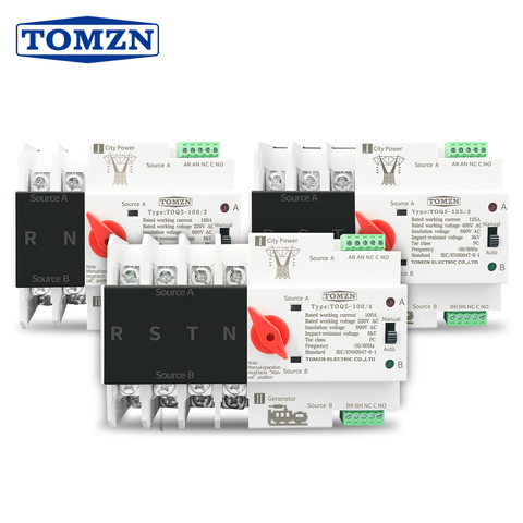 2P 63A 230V MCB type double puissance commutateur de transfert automatique ATS ► Photo 1/6