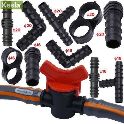 KESLA-connecteur en t, raccords en t, raccords d'extrémité en coude, pour tube d'irrigation de jardin 16, 20, 25mm, Micro adaptateur goutte à goutte pour le jardin ► Photo 1/6