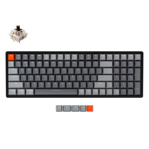 Keychron – clavier mécanique sans fil Bluetooth k4c V2, avec rétro-éclairage rvb, interrupteur Gateron, cadre en aluminium, USB, pour jeu ► Photo 1/6