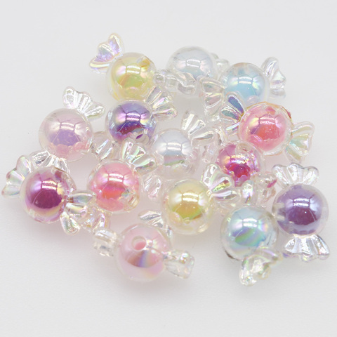 CHONGAI-jolies perles en acrylique, 25 pièces, couleur printemps AB, arc-en-ciel, pour la fabrication de bijoux, collier à faire soi-même perles artisanales, accessoires ► Photo 1/5
