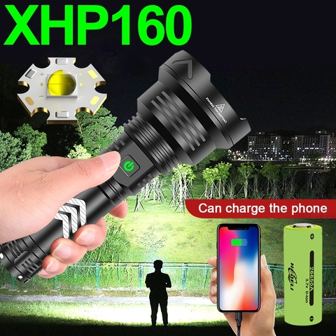 Lampe de poche tactique Led la plus puissante, torche Rechargeable, lanterne Usb pour chasse, XHP160, Xhp90, 2022, 18650 ► Photo 1/6