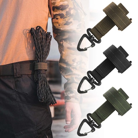 Multi-usages gant crochet ventilateur militaire extérieur tactique gants escalade corde stockage boucle ajuster Camping gant suspendus boucle ► Photo 1/6