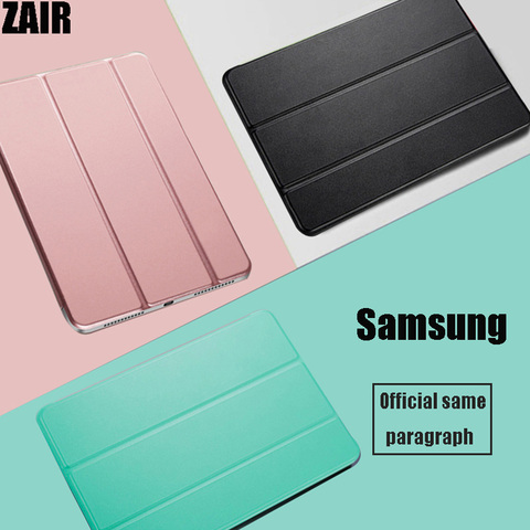 Samsung Galaxy TAB A 10.1 pouces 2022 SM-T510 SM-T515 intelligent sommeil réveil tablette étui à trois volets support rabattable magnétique couleur unie couverture ► Photo 1/6