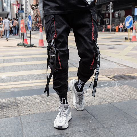 Prowow 2022 nouveau été noir Hip Hop Cargo pantalon hommes Streetwear coton Joggers mode pantalons de survêtement décontracté Harem pantalon ► Photo 1/6