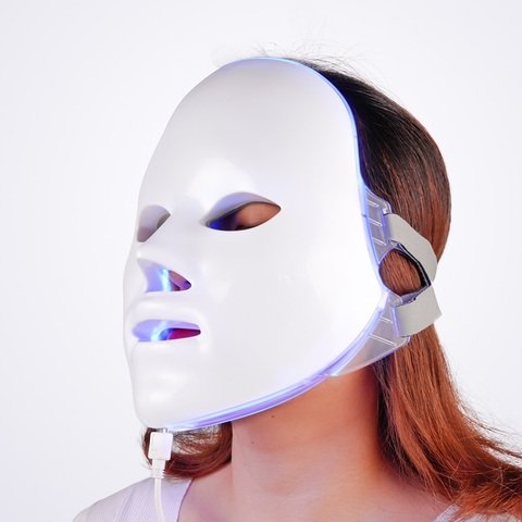 Boîte-minimalisme Design 7 couleurs LED masque Facial Photon thérapie éclaircissante visage peau rajeunissement acné soins outils Anti-rides ► Photo 1/6