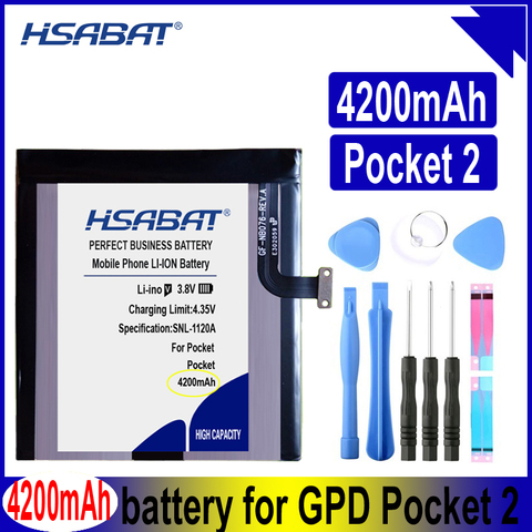 HSABAT – batterie 624284 mAh 5100-2S pour GPD Pocket2 Pocket 2, contrôleur de jeu portable, pour ordinateur portable, tablette, pc ► Photo 1/6