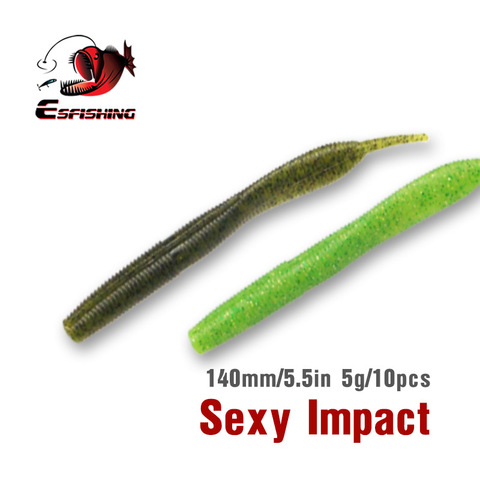 KESFISHING 2022 leurres de pêche doux ver Sexy Impact 14cm 5g 10 pièces appâts souples Wobbler Jerkbait truite brochet sandre pêche en mer ► Photo 1/6