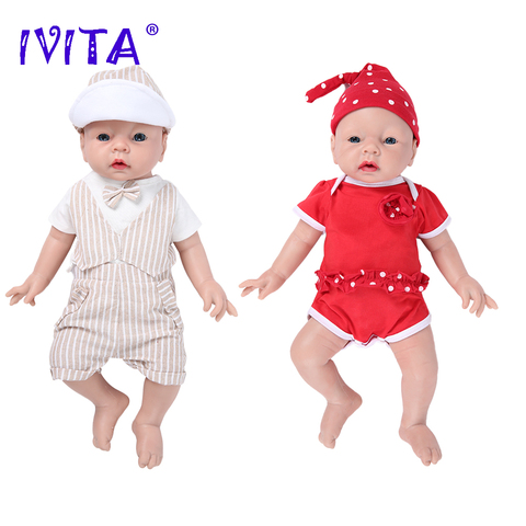 IVITA WG1506 51cm 3.2kg Silicone Reborn bébé poupée réaliste enfant en bas âge réaliste Bebe 3 couleurs yeux choix noël bébé jouets cadeau ► Photo 1/6