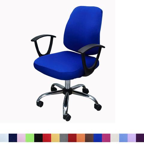 Housse de chaise d'ordinateur de bureau solide housse de siège fendue Spandex housse de fauteuil Anti-poussière de bureau universelle ► Photo 1/6