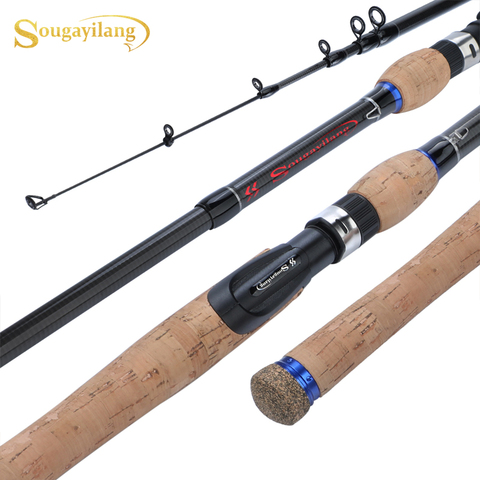 Sougayilang – canne à pêche Spinning/Casting télescopique ultralégère de 1.8m, 2.1m, 2.4m ou 2.7m, accessoire portable en Fiber de carbone avec poignée en liège ► Photo 1/6