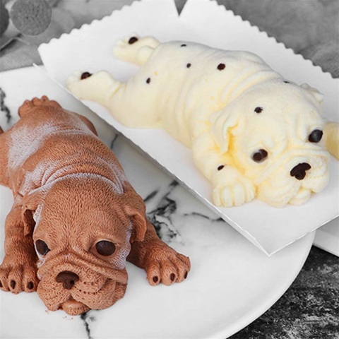 Moule 3D en Silicone pour chien, Shar Pei, pour décoration de gâteau, Mousse, mignon, chocolat, gelée, crème glacée, Fondant ► Photo 1/6