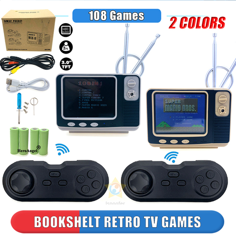 Rétro Mini Console de télévision Console de jeu portable jeux vidéo pour NES jeux avec 2 contrôleurs sans fil 108 jeux différents AV Out ► Photo 1/6