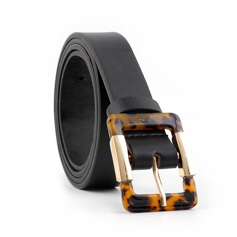 Ceinture en cuir maigre pour femme couleur unie taille ou hanches ornement 2.3cm de large ceinture léopard Cummerbund dames et filles ► Photo 1/6