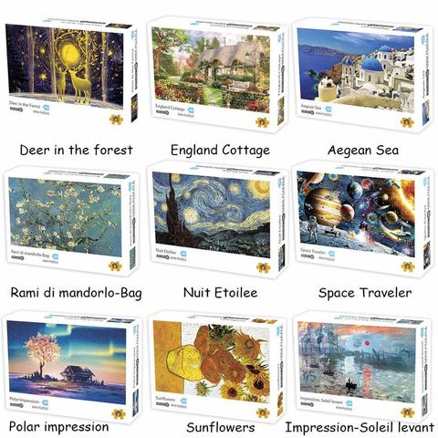 Puzzle 1000 pièces Puzzle jeu en bois assemblage Puzzles pour adultes Puzzle jouets enfants enfants maison jeux jouets ► Photo 1/6