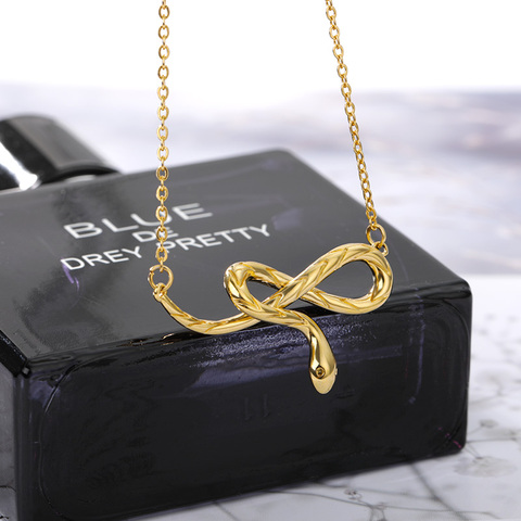 Collier sous forme de serpent pour femmes en acier inoxydable or argent couleur serpent pendentif Collier ras du cou bijoux Collier meilleur ami cadeau ► Photo 1/6