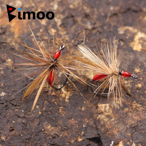 Bimoo 6 pièces #12 sang fourmi mouche noir Hackle fourmi mouche sèche crochet sans barre leurre artificiel appât pour la pêche à la truite ► Photo 1/6