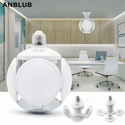 Super Lumineux E27 LED Football Lampe 30W 40W 55W Déformable Ventilateur Lumière Aucun Stroboscope Pliant Ampoule Pour La Maison de Garage D'entrepôt ► Photo 1/6