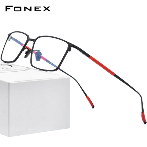 FONEX-monture de lunettes pour hommes, en titane pur, nouvelle collection 2022, carrées, optiques classiques, montures de Prescription, pour myopie, 8535 ► Photo 1/6