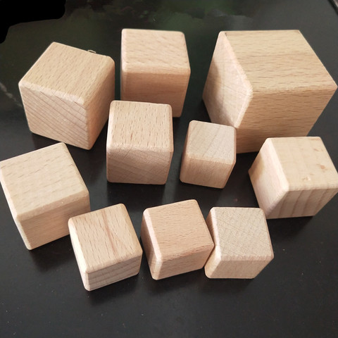 Blocs de Photo en bois naturel inachevé, Cubes pour l'artisanat, bricolage ► Photo 1/6