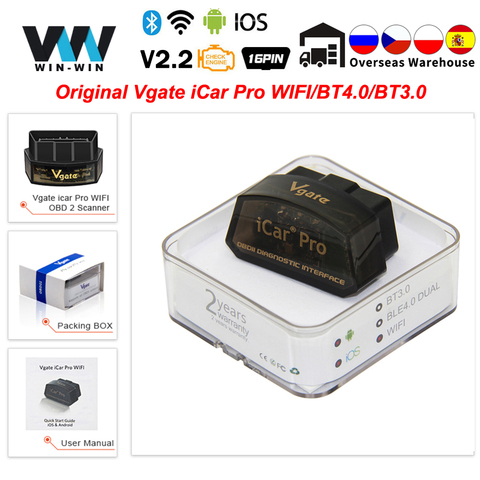 Scanner Original de Vgate iCar Pro Bluetooth 4.0 WIFI ELM327 V2.2 OBD2 ELM 327 pour l'outil automatique de Diagnostic de voiture d'android/IOS OBD OBD2 ► Photo 1/6