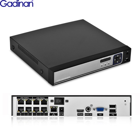 Gadinan-vidéosurveillance avec porte POE h265 h264, enregistreur vidéo de sécurité, 8CH, 4CH, 5MP, PoE IEE802.3af pour système de caméras IP PoE ► Photo 1/6