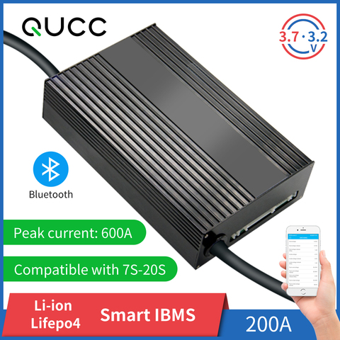 BMS intelligent BMS 13S à 20S 200A Lithium li-ion Lipo polymère Lifepo4, Bluetooth, application pour téléphone, équilibreur de relais 14S 16S 15S 18S 36V 48V 72V ► Photo 1/6