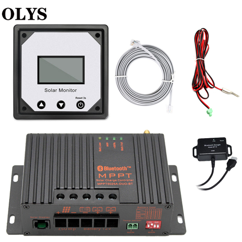 OLYS – contrôleur de Charge MPPT pour panneaux solaires, Bluetooth, pour camping-Car, bateau, voiture, câble capteur de température PV, 20a, 12V, application intelligente ► Photo 1/6