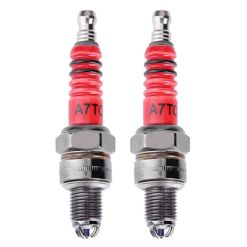 2 pièces 3 électrode bougie A7TC pour GY6 50cc 110cc 125cc 150cc Atv Scooter saleté vélo aller Kart ► Photo 1/6