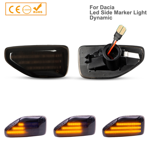 2 pièces LED Dynamique Côté Marqueur Clignotant Pour Dacia Logan II 2012 Sandero II 2012 Duster 2022 Ambre Indicateur Répéteur Lampe ► Photo 1/6