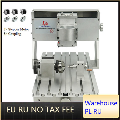 Mini tour de routeur CNC 3020, kit de châssis assemblé avec axe rotatif à 4 axes, avec axe rotatif CNC/65mm, Machine à graver à moteur Nema23, pour bricolage ► Photo 1/6