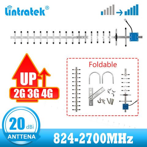 Amplificateur de réseau cellulaire 20 dBi 2G 3G 4G, antenne Yagi pour GSM CDMA UMTS LTE B7, répéteur de Signal, 824MHz à 2700MHz ► Photo 1/6