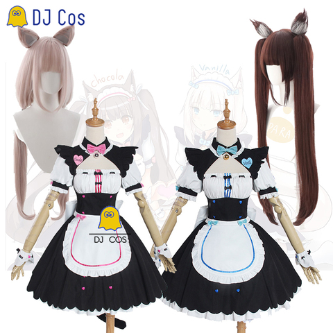 Costume Cosplay Lolita pour filles, robe de demoiselle d'honneur, dessin animé Nekopara, chocolat vanille, chat mignon Neko, ensemble jupe spectacle d'halloween ► Photo 1/6