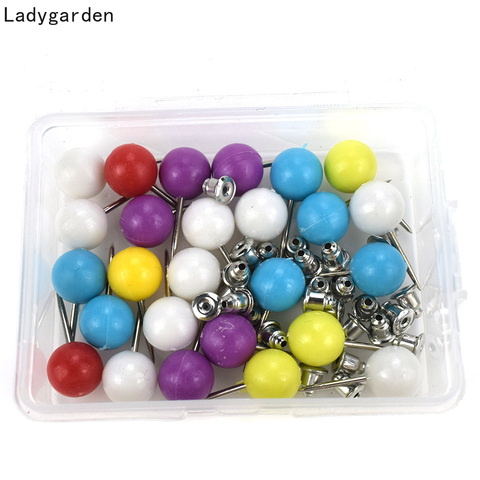 25 pièces perles rondes perles épingles couleur mixte en plastique boule tête épingle pour coudre perle broche avec perle capuchon outil de couture ► Photo 1/6