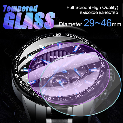 Toutes les tailles rondes montres verre trempé protecteur d'écran diamètre 34 35 36 38 39 40 42 45 46 mm Film protecteur pour montre intelligente ► Photo 1/6