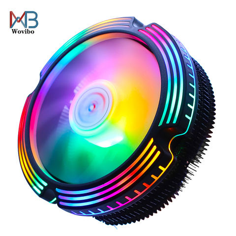 PC VENTILATEUR REFROIDISSEUR DE PROCESSEUR Ventilateur 120mm 12V RVB coloré LED 3 BROCHES pour Intel LGA 1150 1155 1156 775 1366 AMD AM2 AM3 AM4 RADIATEUR ► Photo 1/6