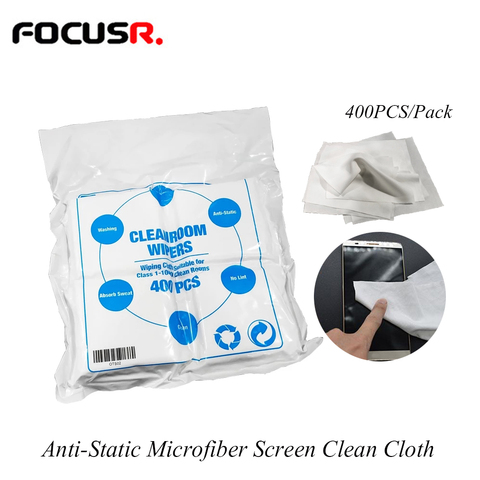 Essuie-glace antistatique en microfibre, chiffon propre, pour salle blanche, pour écran LCD, stratification, téléphones portables, ensembles d'outils de réparation, 400 pièces ► Photo 1/6