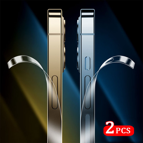 Film de jante Hydrogel 2 pièces pour iPhone 12 12pro max 11 Pro XR XS HD Film latéral de téléphone Transparent étui Ultra-mince de protection ► Photo 1/6