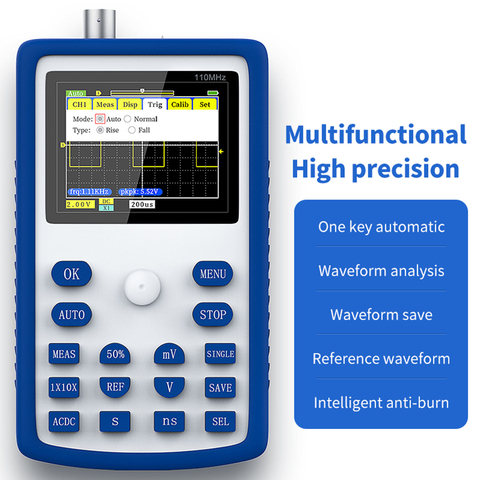 FNIRSI-1C15 2.4 pouce écran Portable polyvalent numérique Oscilloscope 500 MS/S taux d'échantillonnage avec 110MHz de bande passante ► Photo 1/6