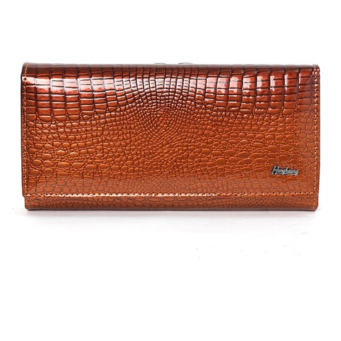 Portefeuille long en cuir de vache véritable pour femme, porte-monnaie de marque de luxe, motif alligator ► Photo 1/6