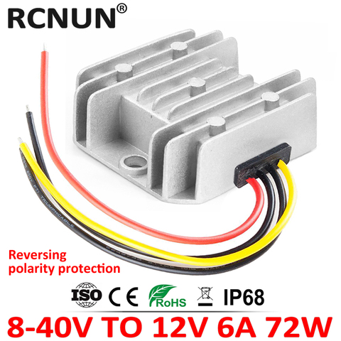 Nouveau 8-40V à 12V 6A Module de convertisseur de courant continu abaisseur 12V à 12V 72W stabilisateur de tension de voiture avec Protection inverse ► Photo 1/6