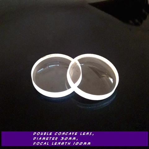 Lentille convexe Double, diamètre 30 focale 100mm, verre optique Plano, fabricant personnalisé, verre à Quartz, mise au point expérimental ► Photo 1/6