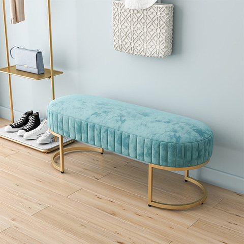 Pouf long en velours doux, tabouret à langer, tabouret à langer, pour la maison et le salon ► Photo 1/6